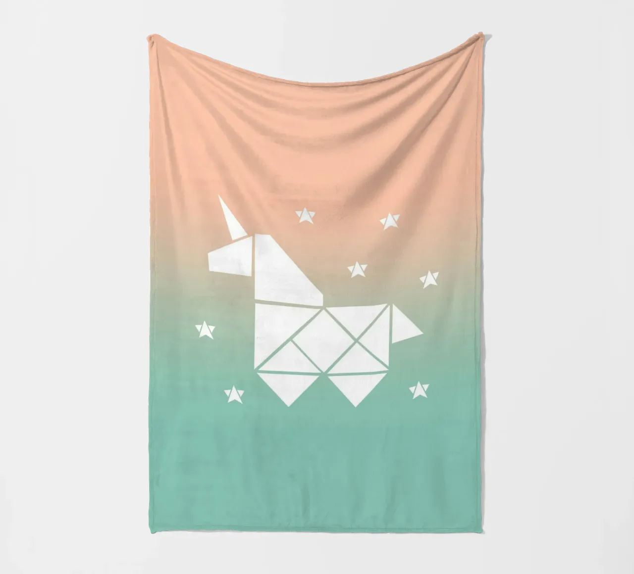 Sparkling gradient unicorn green coperta in pile da BAINAI KIDS