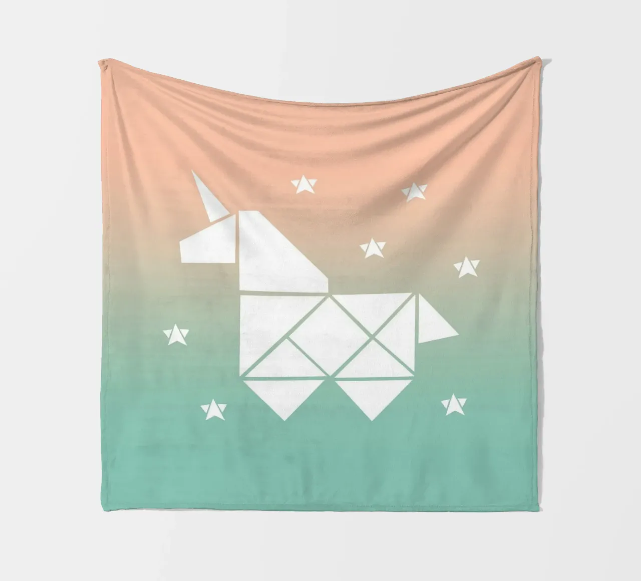 Sparkling gradient unicorn green coperta in pile da BAINAI KIDS