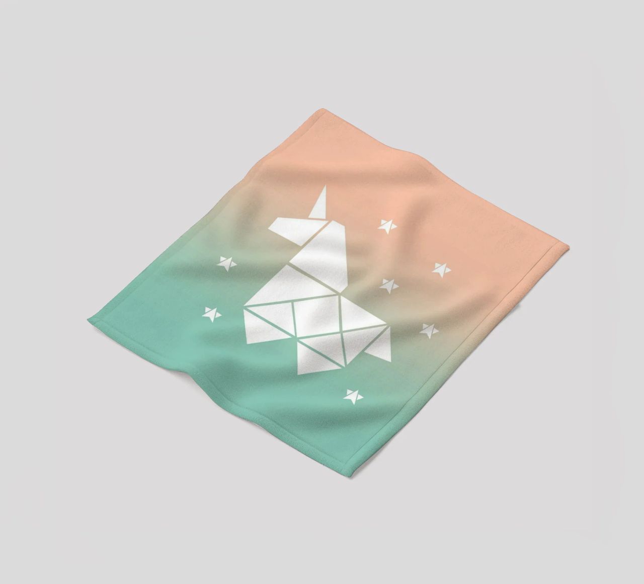Sparkling gradient unicorn green coperta in pile da BAINAI KIDS
