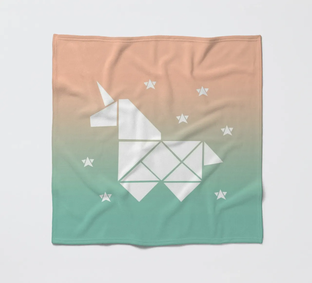 Sparkling gradient unicorn green coperta in pile da BAINAI KIDS