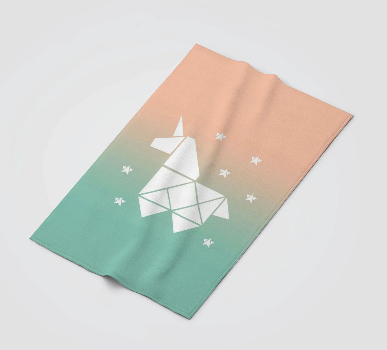 Sparkling gradient unicorn green coperta in pile da BAINAI KIDS