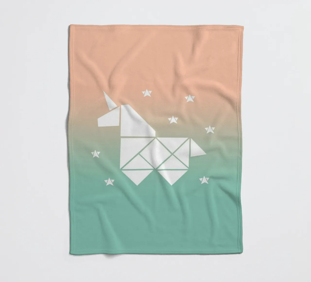 Sparkling gradient unicorn green manta de franela de BAINAI KIDS