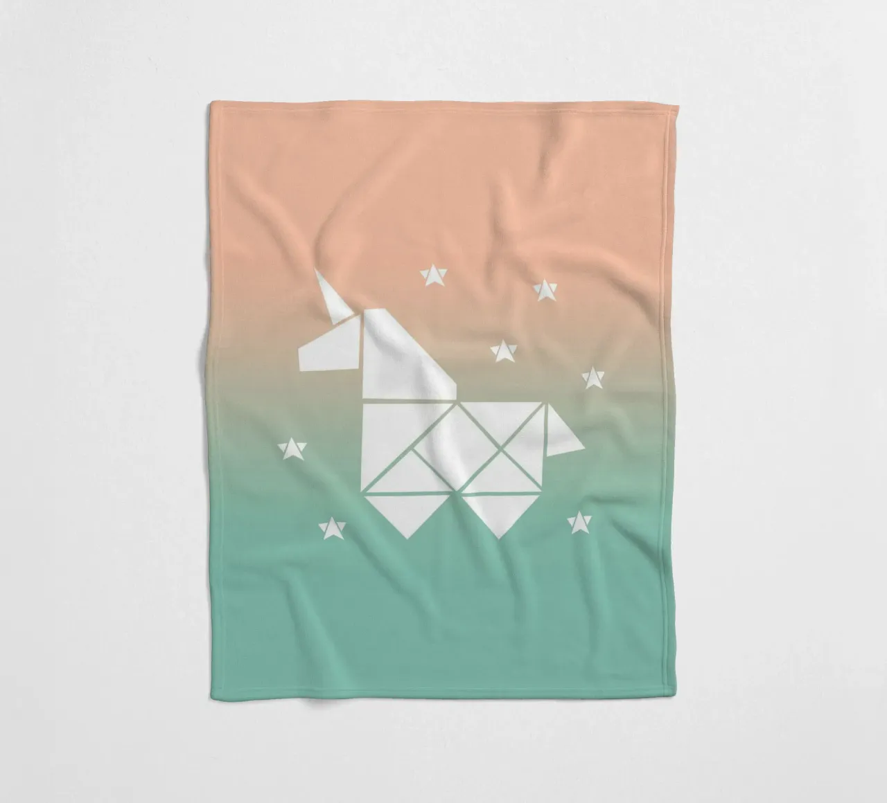 Sparkling gradient unicorn green coperta in pile da BAINAI KIDS