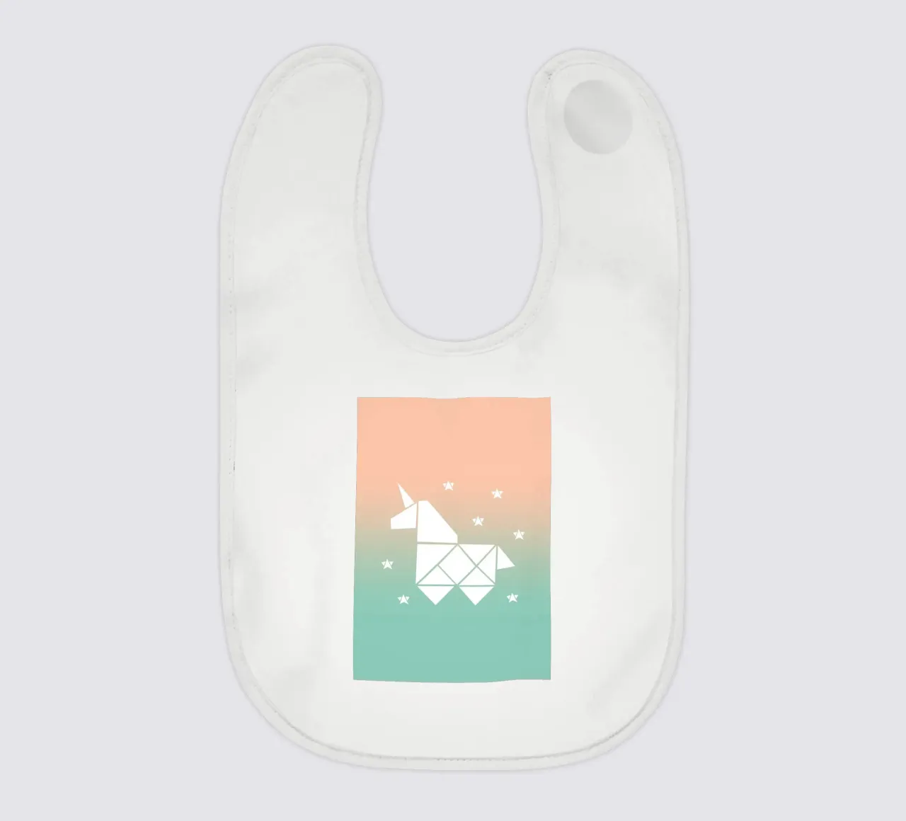 Sparkling gradient unicorn green bavaglino da BAINAI KIDS