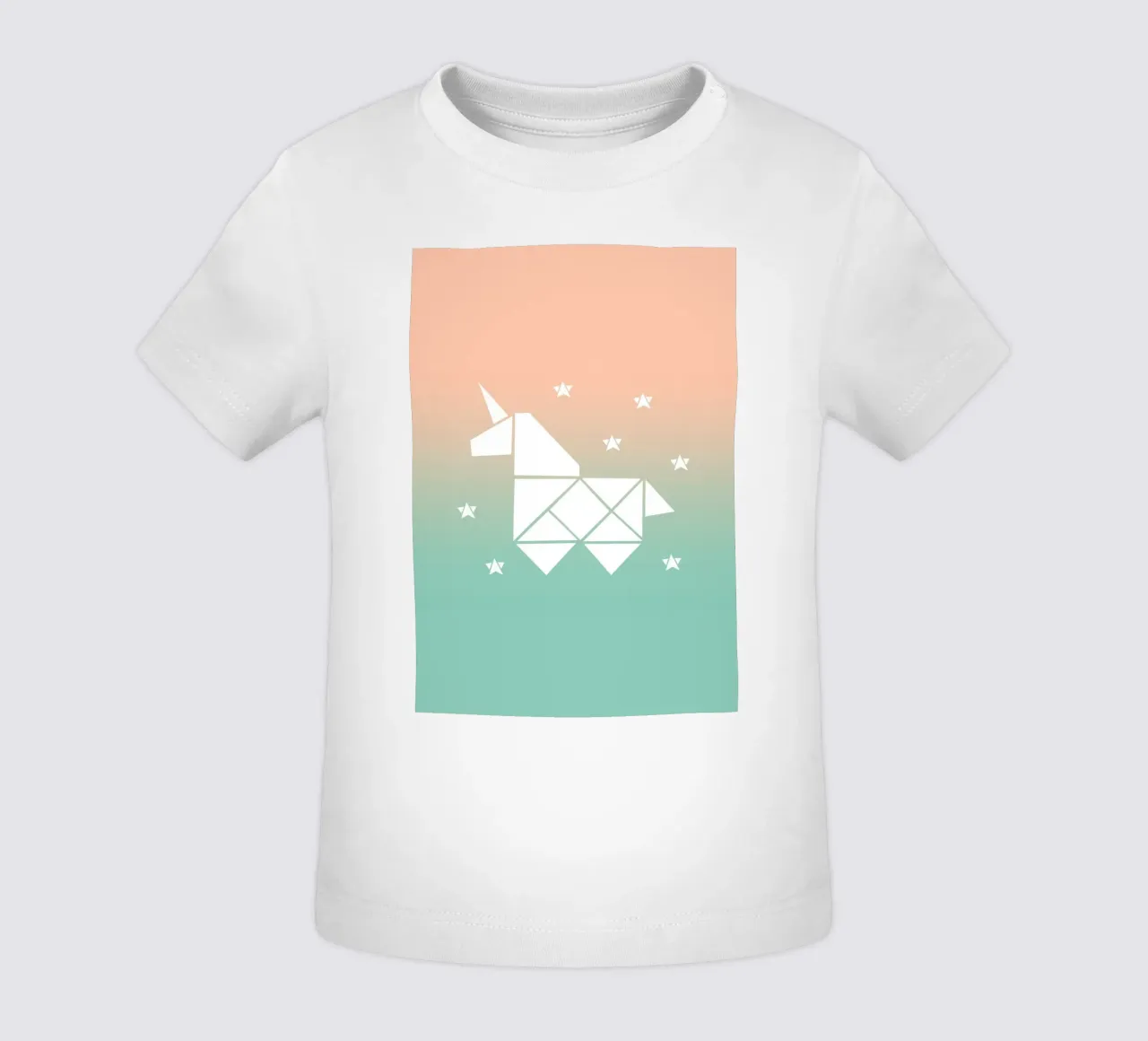 Sparkling gradient unicorn green maglietta neonato da BAINAI KIDS