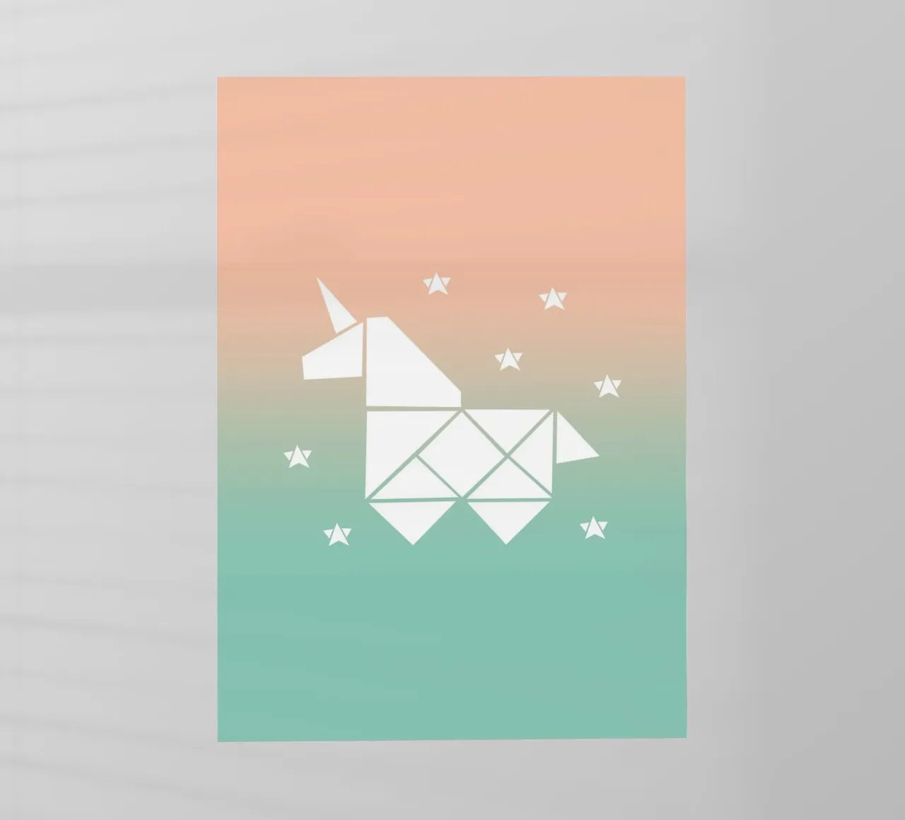 Sparkling gradient unicorn green lámina retroiluminada de BAINAI KIDS