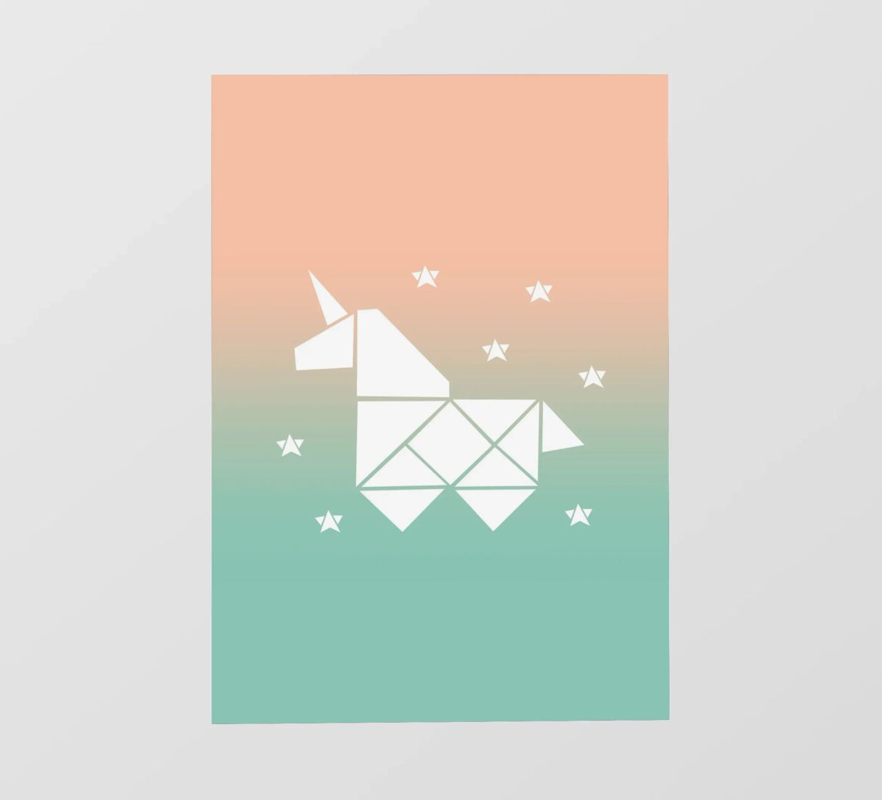 Sparkling gradient unicorn green pellicola backlit da BAINAI KIDS