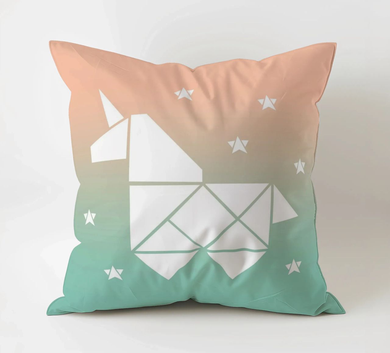 Sparkling gradient unicorn green cuscino da BAINAI KIDS