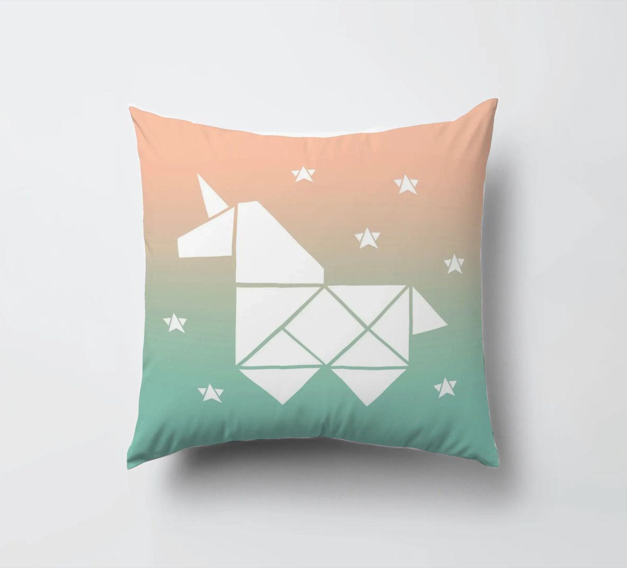Sparkling gradient unicorn green cuscino da BAINAI KIDS