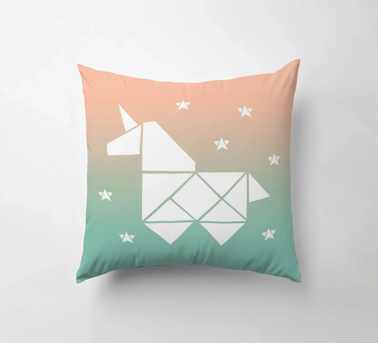 Sparkling gradient unicorn green cuscino da BAINAI KIDS