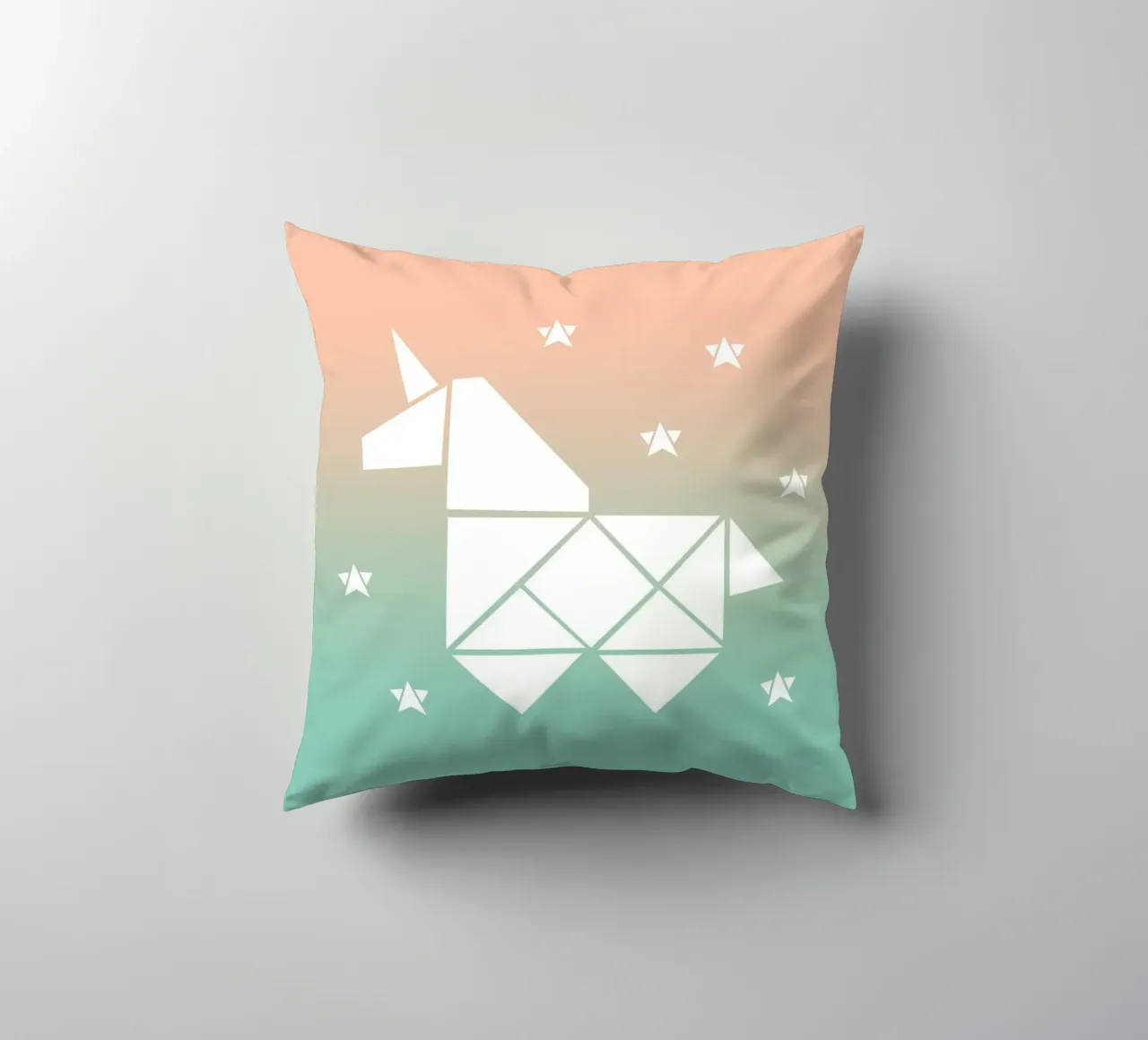 Sparkling gradient unicorn green cuscino da BAINAI KIDS