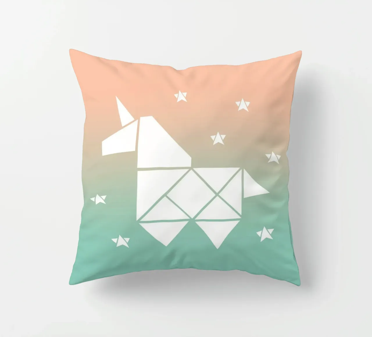 Sparkling gradient unicorn green cuscino da BAINAI KIDS