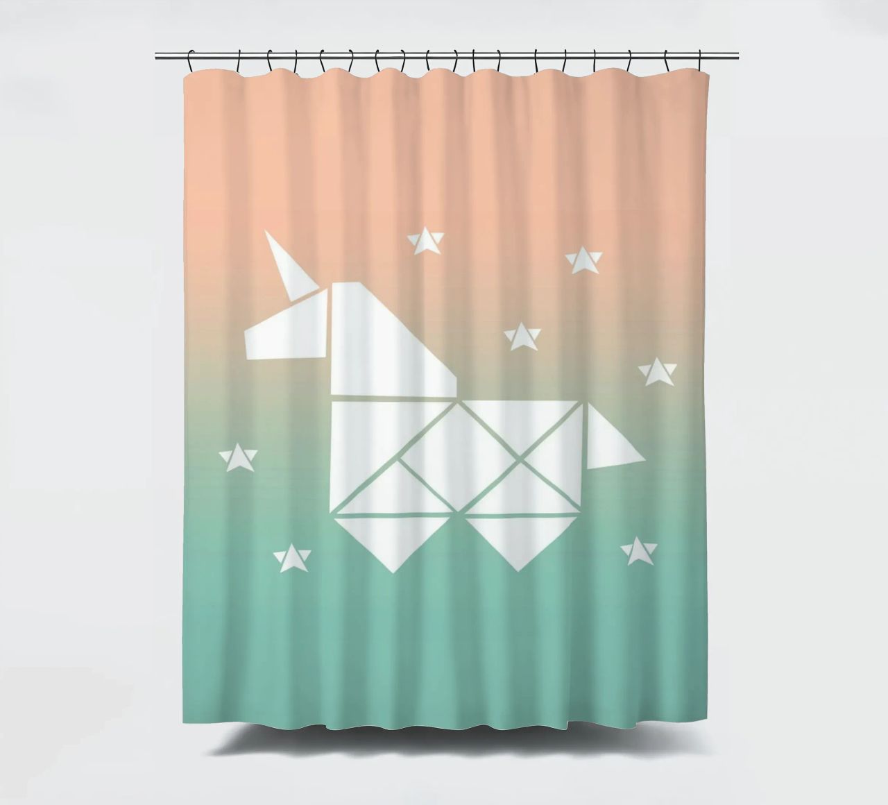 Sparkling gradient unicorn green tenda da doccia da BAINAI KIDS