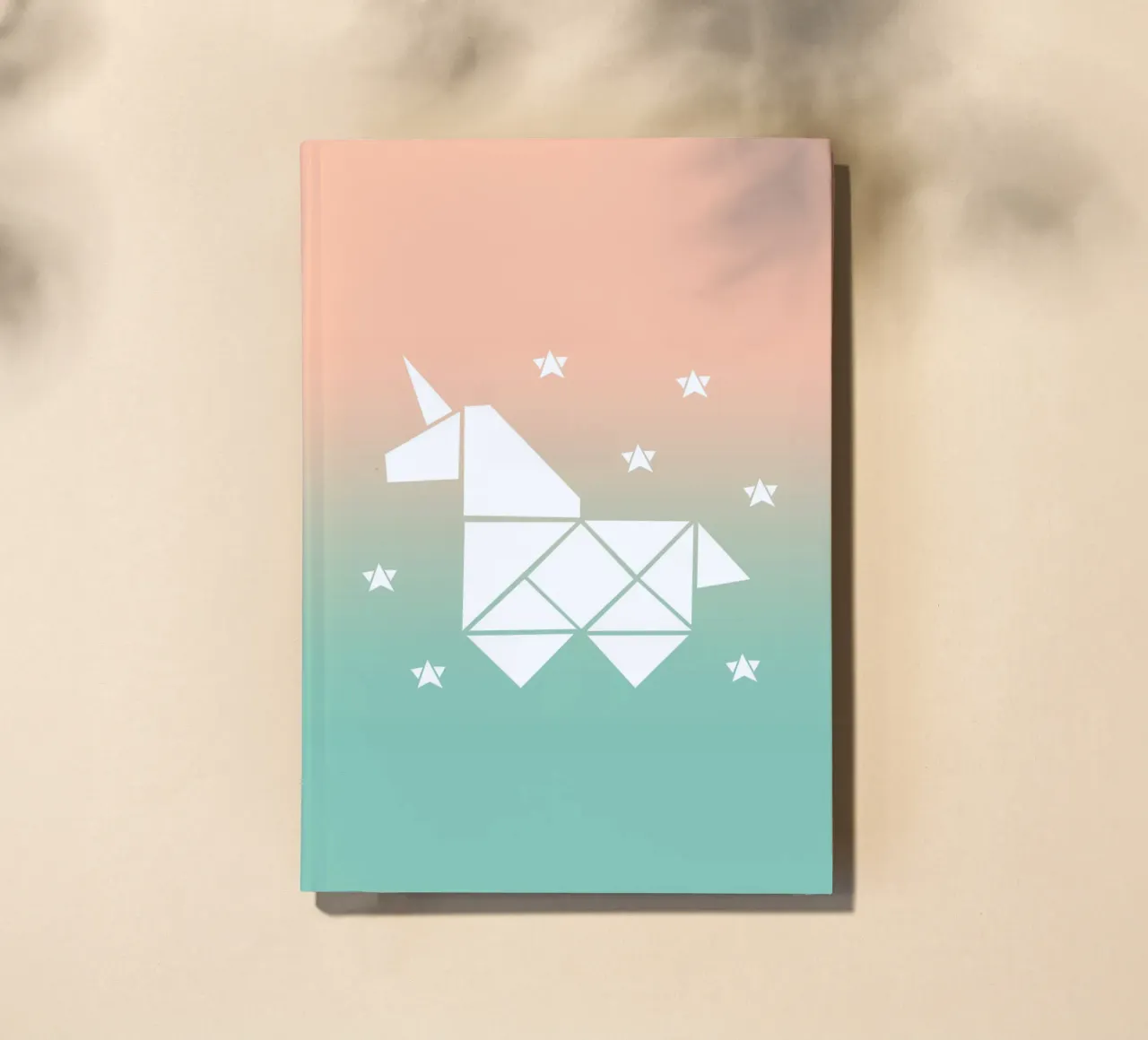 Sparkling gradient unicorn green notebook by BAINAI KIDS