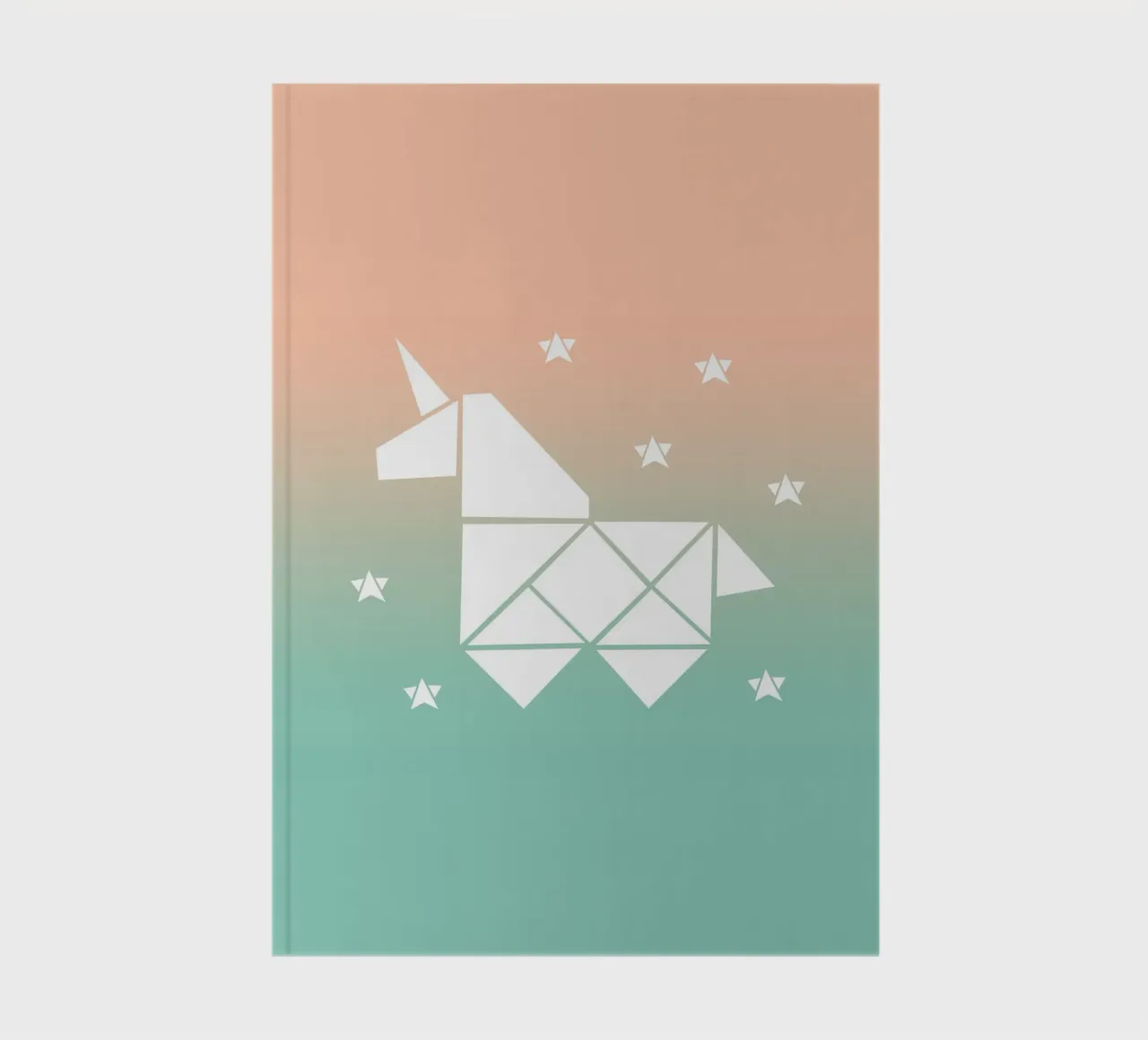 Sparkling gradient unicorn green notebook by BAINAI KIDS