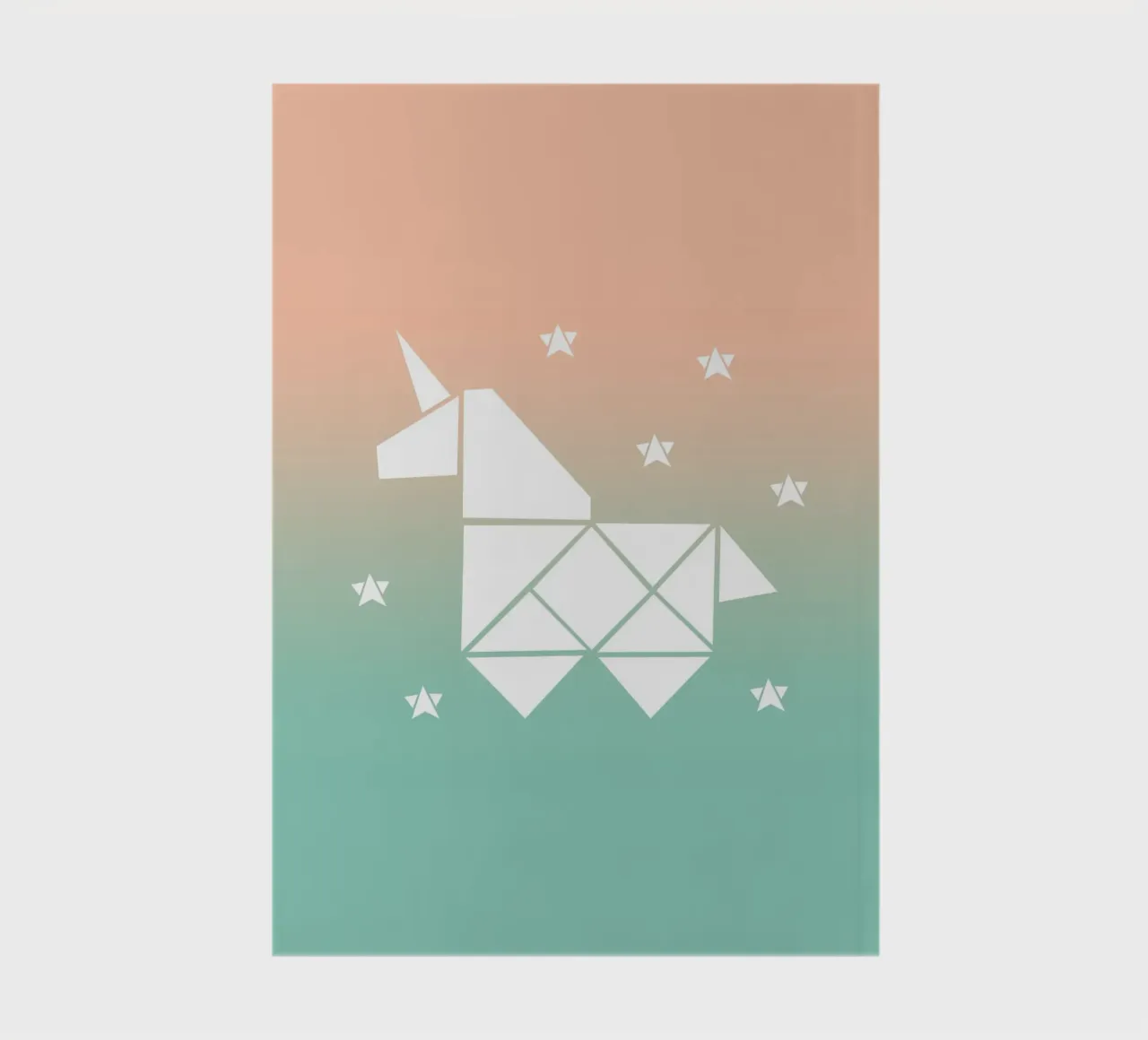 Sparkling gradient unicorn green notebook by BAINAI KIDS