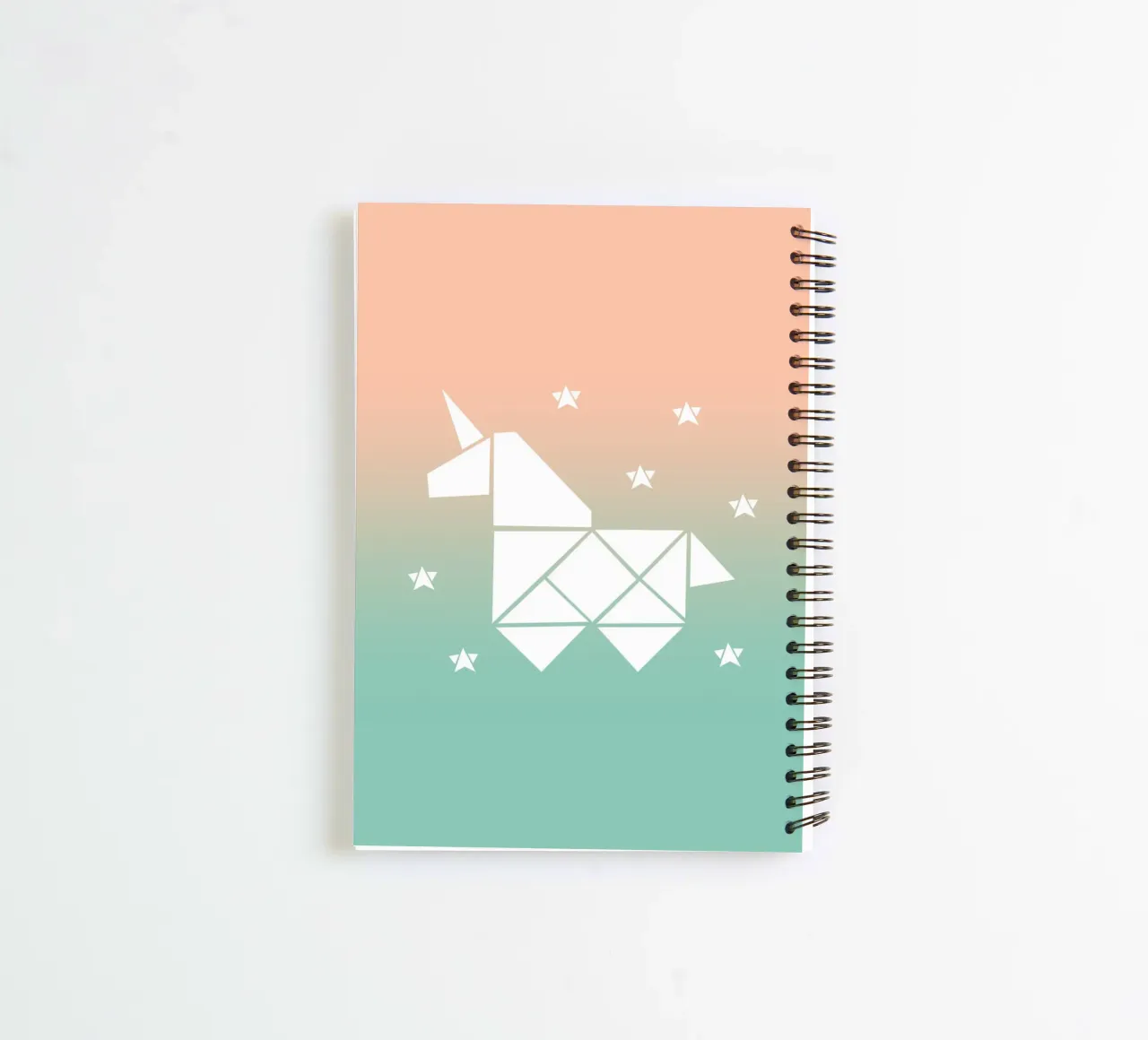 Sparkling gradient unicorn green spiral notebook by BAINAI KIDS