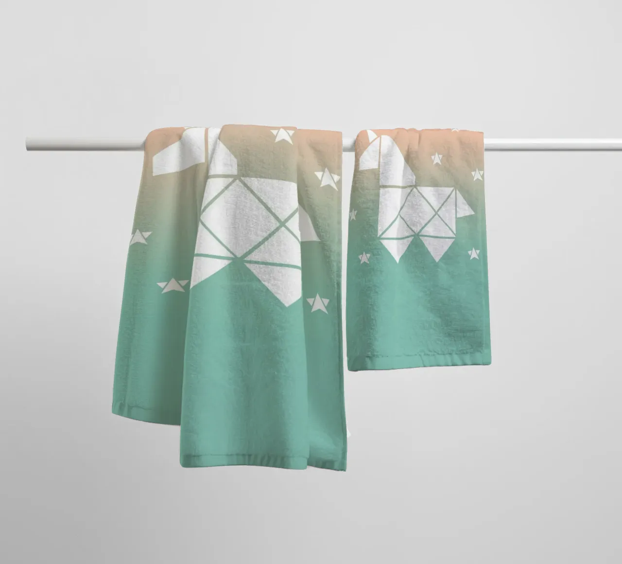 Sparkling gradient unicorn green asciugamano da bagno da BAINAI KIDS