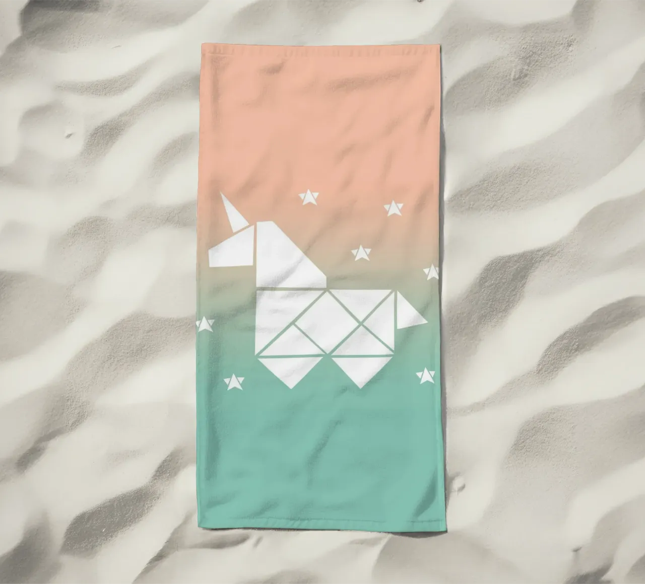 Sparkling gradient unicorn green telo mare da BAINAI KIDS