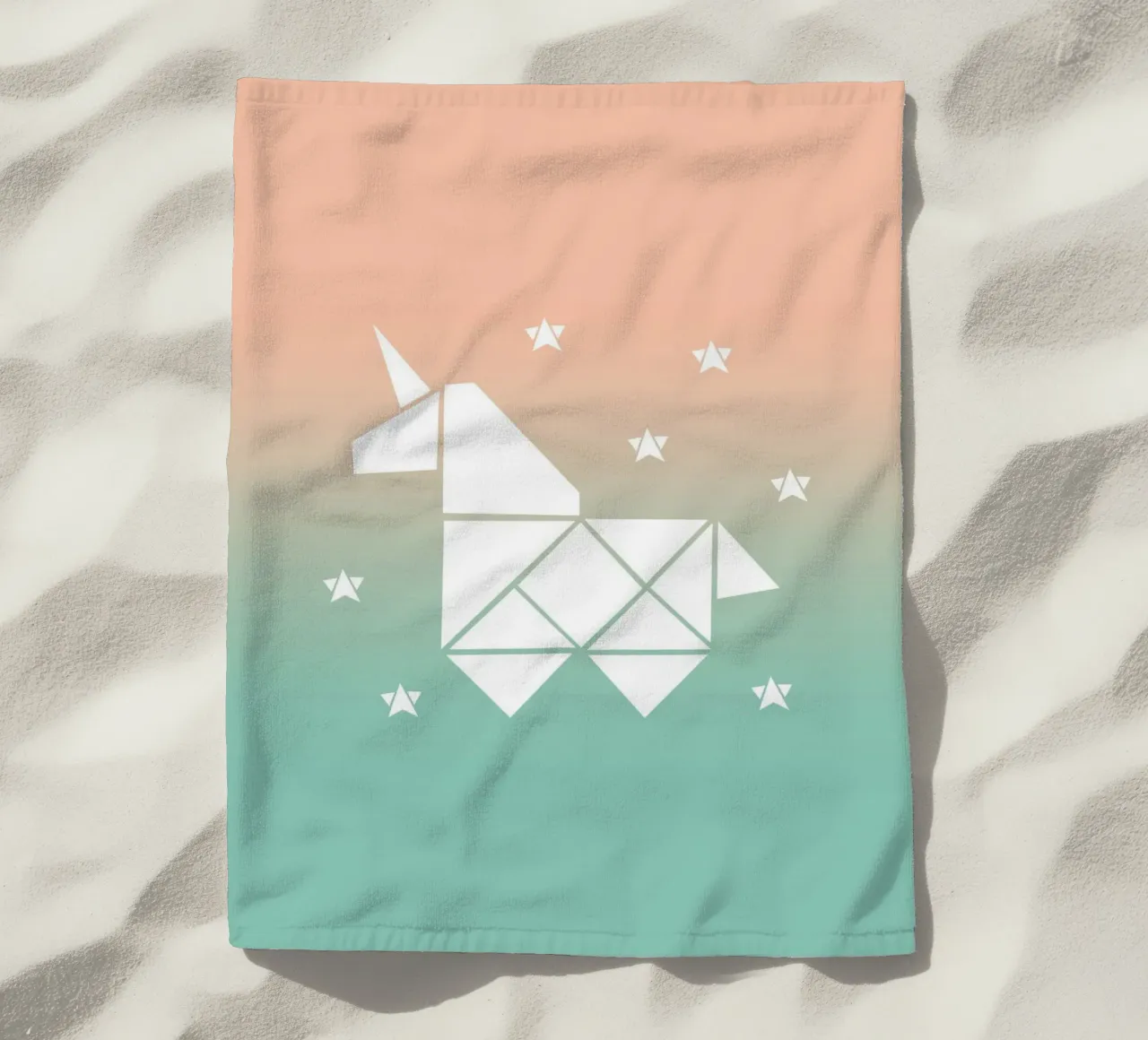 Sparkling gradient unicorn green telo mare da BAINAI KIDS