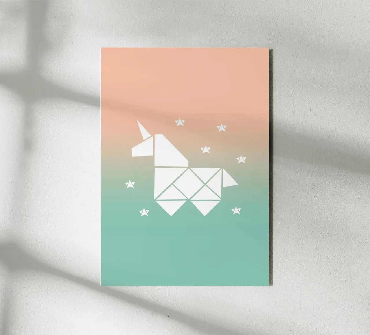 Sparkling gradient unicorn green alluminio dibond da BAINAI KIDS