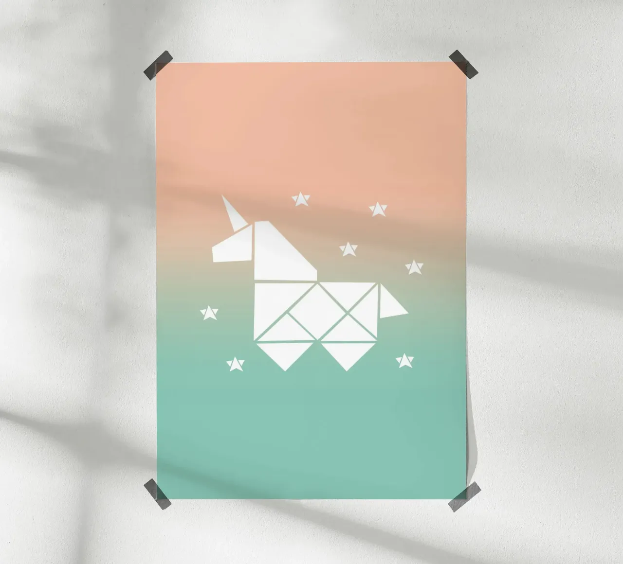 Sparkling gradient unicorn green carta hahnemühle da BAINAI KIDS