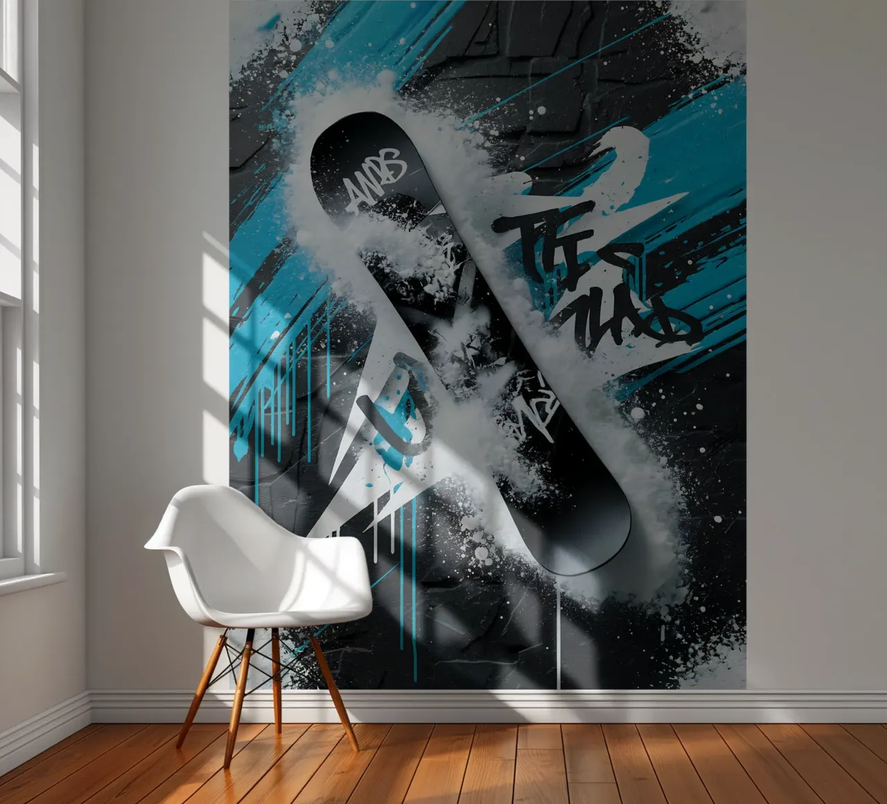 Snowboard: Graffiti Snowboarding papel para pared de GameDay Studio