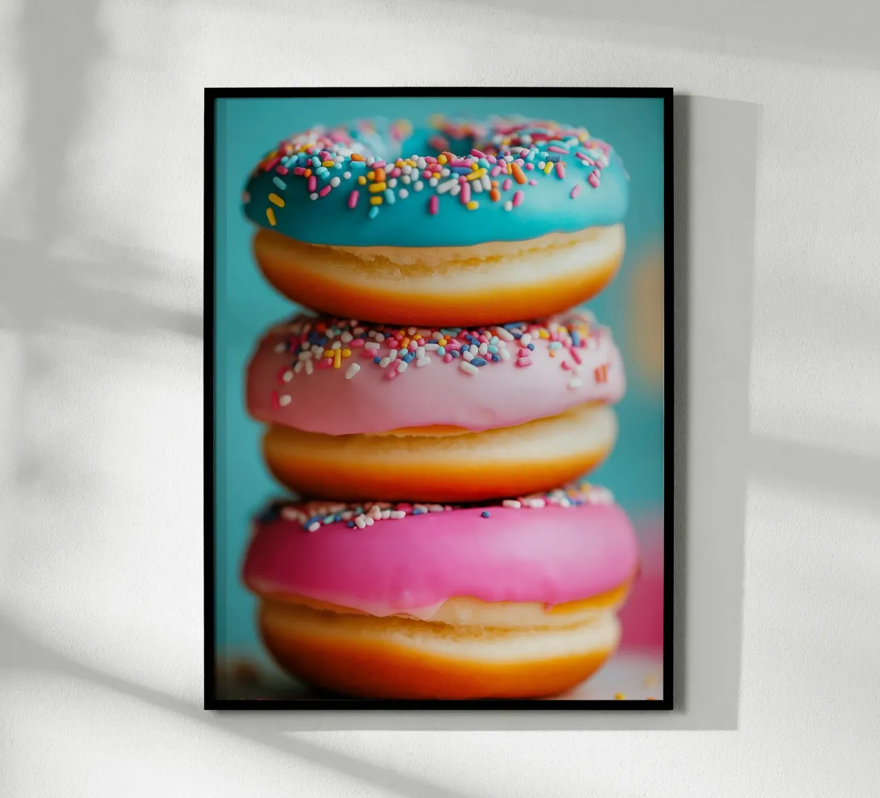 Gestapelte Donuts Poster mit Kunststoffrahmen von Spice & Style