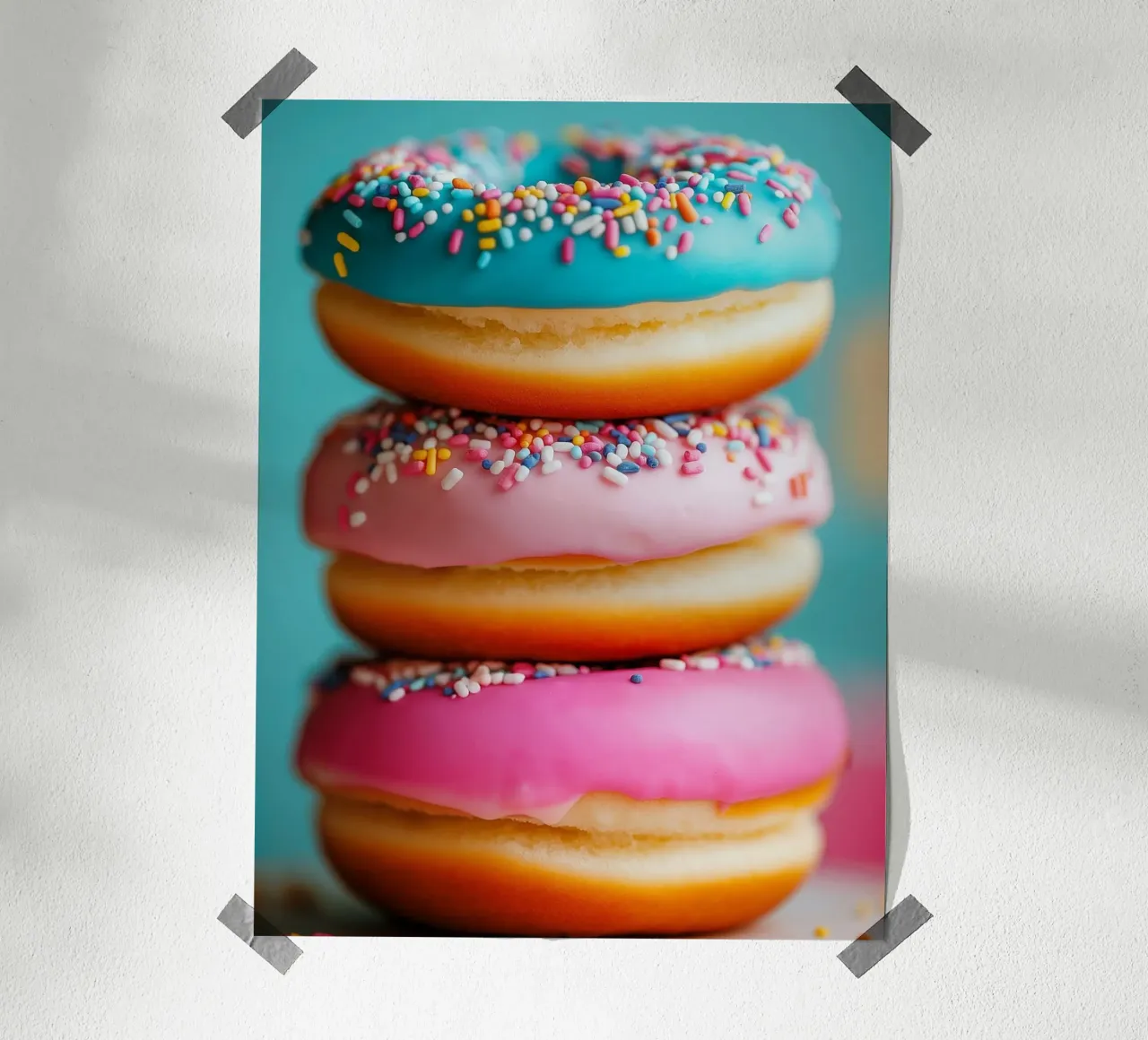 Gestapelte Donuts Poster mit Kunststoffrahmen von Spice & Style