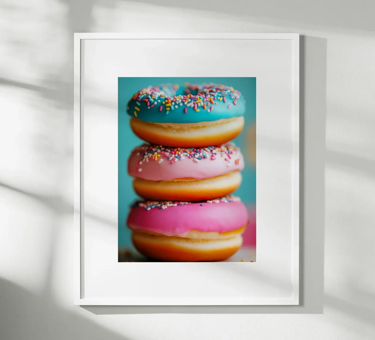 Gestapelte Donuts Poster mit Kunststoffrahmen von Spice & Style