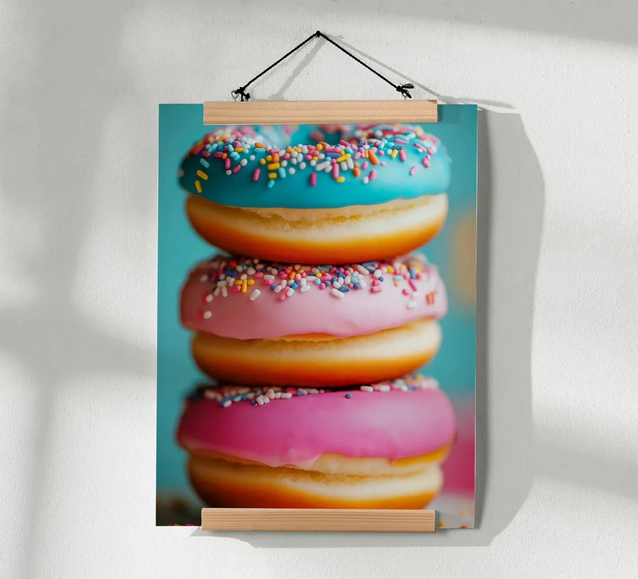 Gestapelte Donuts Poster mit Kunststoffrahmen von Spice & Style
