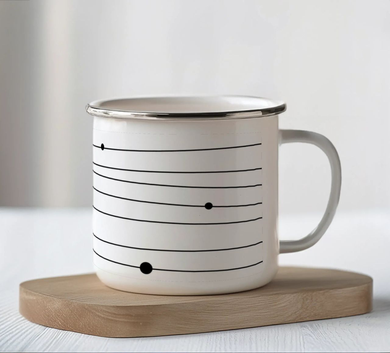 Minimalist lines I tazza in smalto da BAINAI