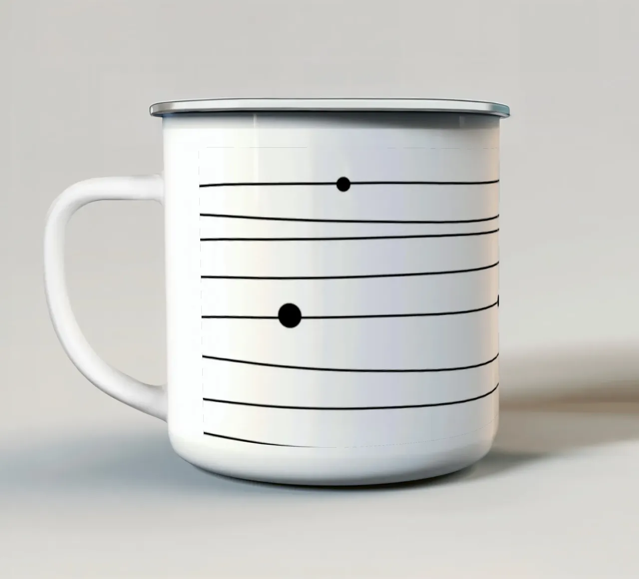 Minimalist lines I Emaille Tasse von BAINAI