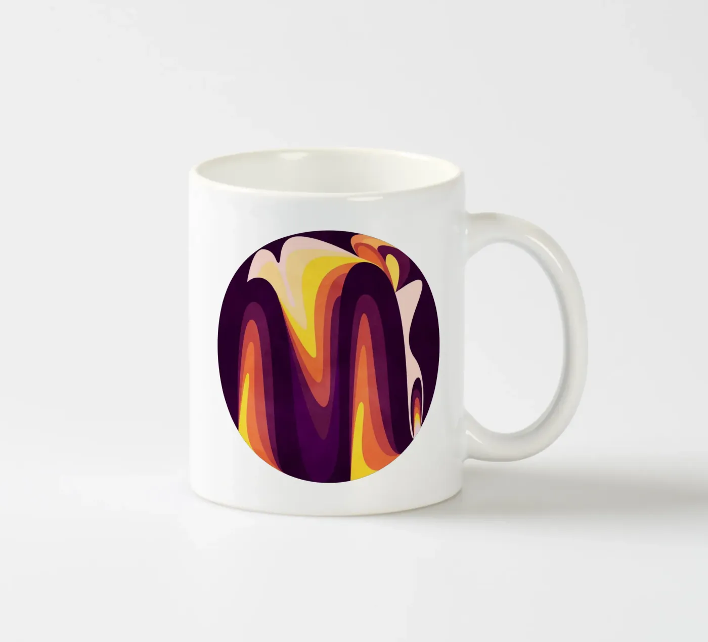 Clear ceramic mug by Abstract Joy