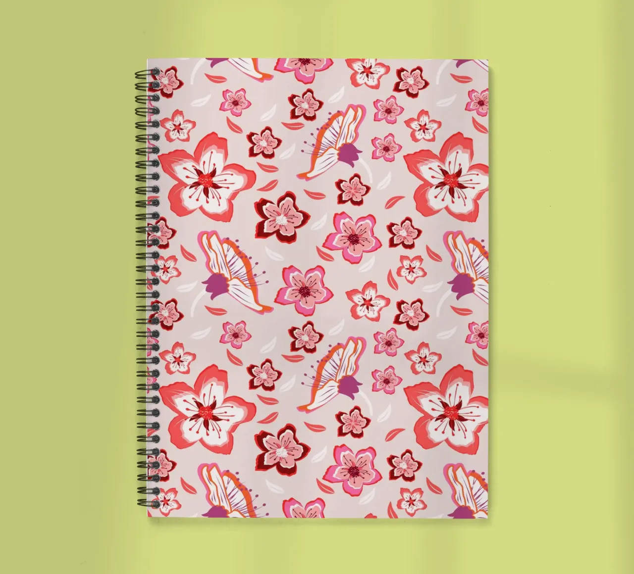 Floral patterns in pink. Colourful blossoms and exotic vibes spiral notebook by CalliLetters