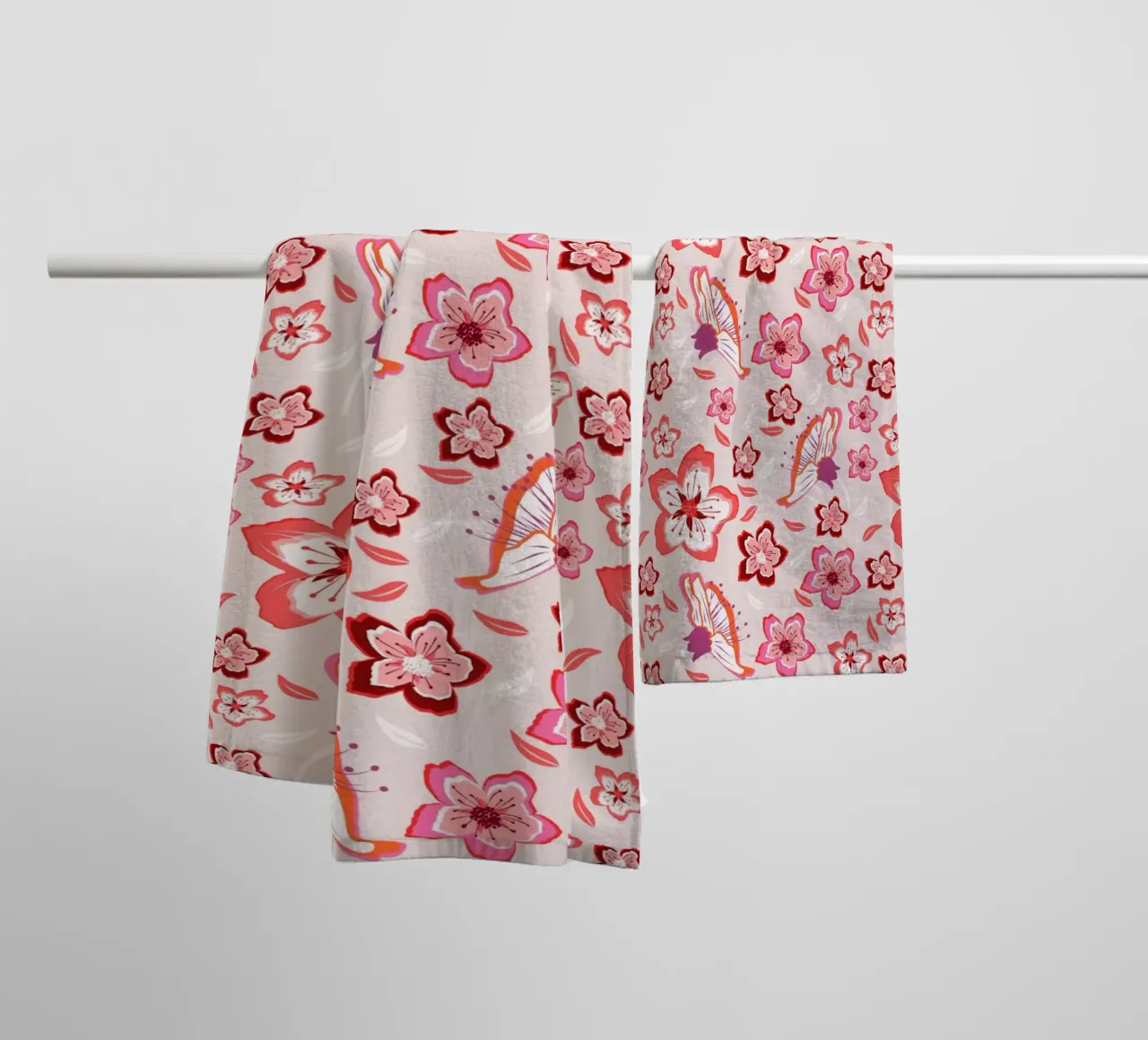 Floral patterns in pink. Colourful blossoms and exotic vibes towel by CalliLetters