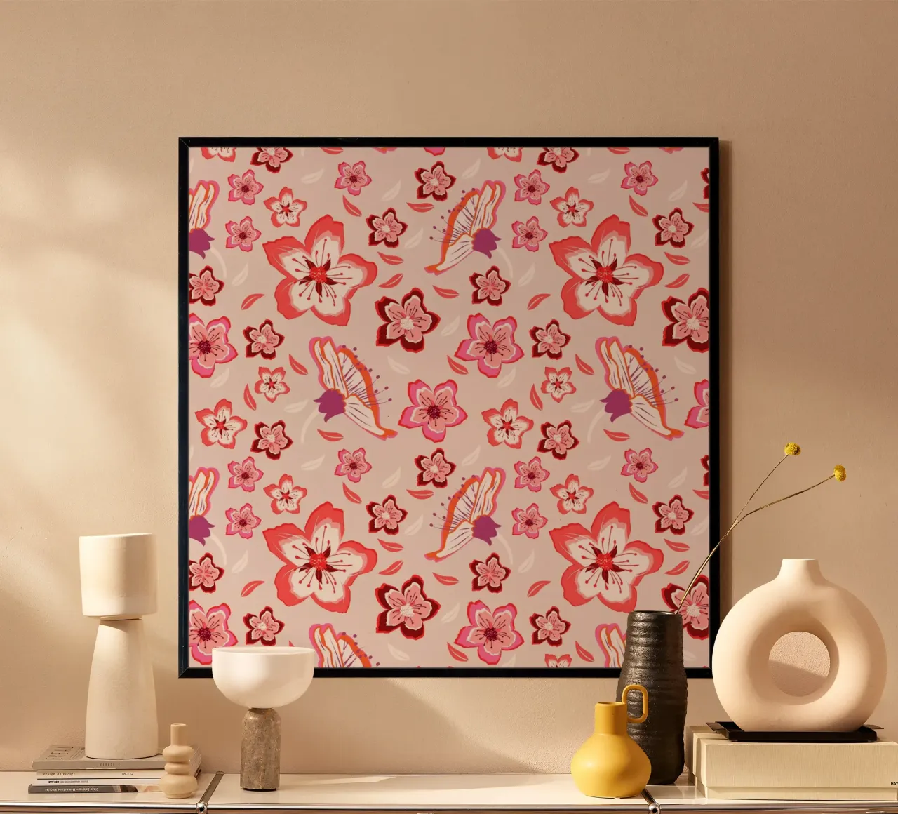 Motivi floreali in rosa. Fiori colorati e vibrazioni esotiche. carta hahnemühle da CalliLetters