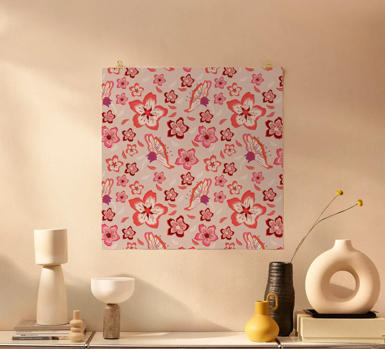 Motivi floreali in rosa. Fiori colorati e vibrazioni esotiche. carta hahnemühle da CalliLetters