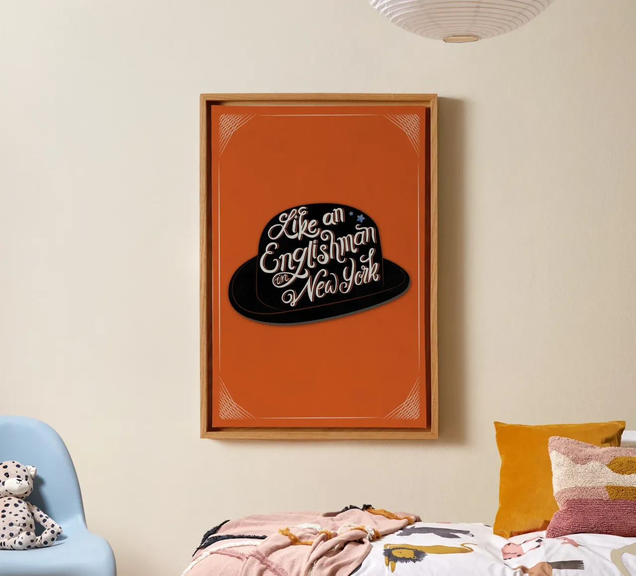 Als een Engelse man in New York. Cooles Handlettering canvas met Baklijst van CalliLetters