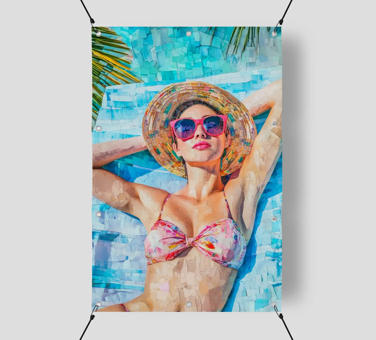 Divertimento in spiaggia al femminile telo in pvc da Carinaprint