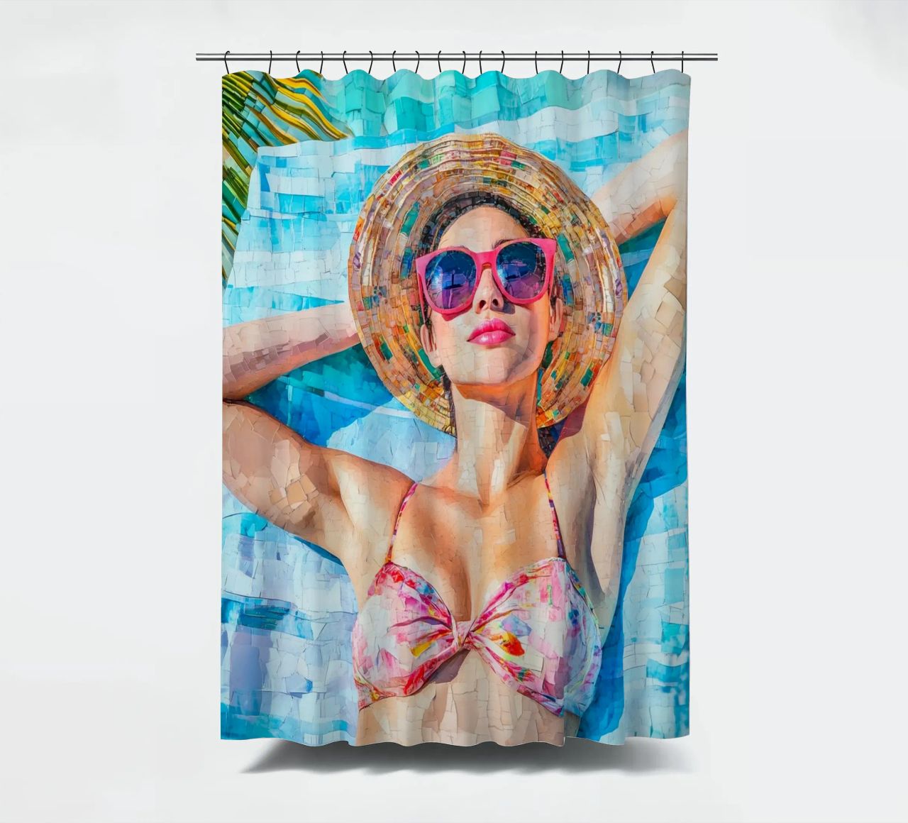Divertimento in spiaggia al femminile tenda da doccia da Carinaprint