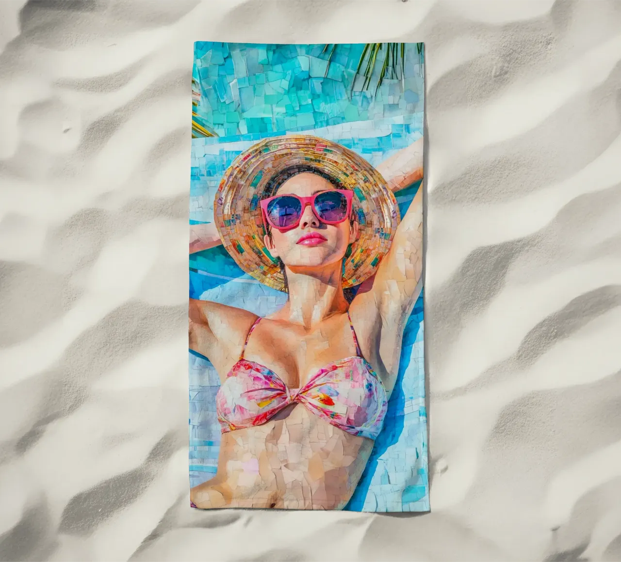 Female beach fun beach towel by Carinaprint