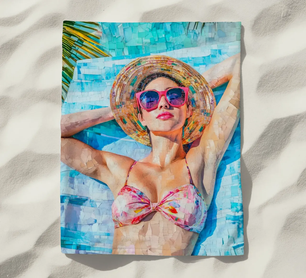 Female beach fun beach towel by Carinaprint