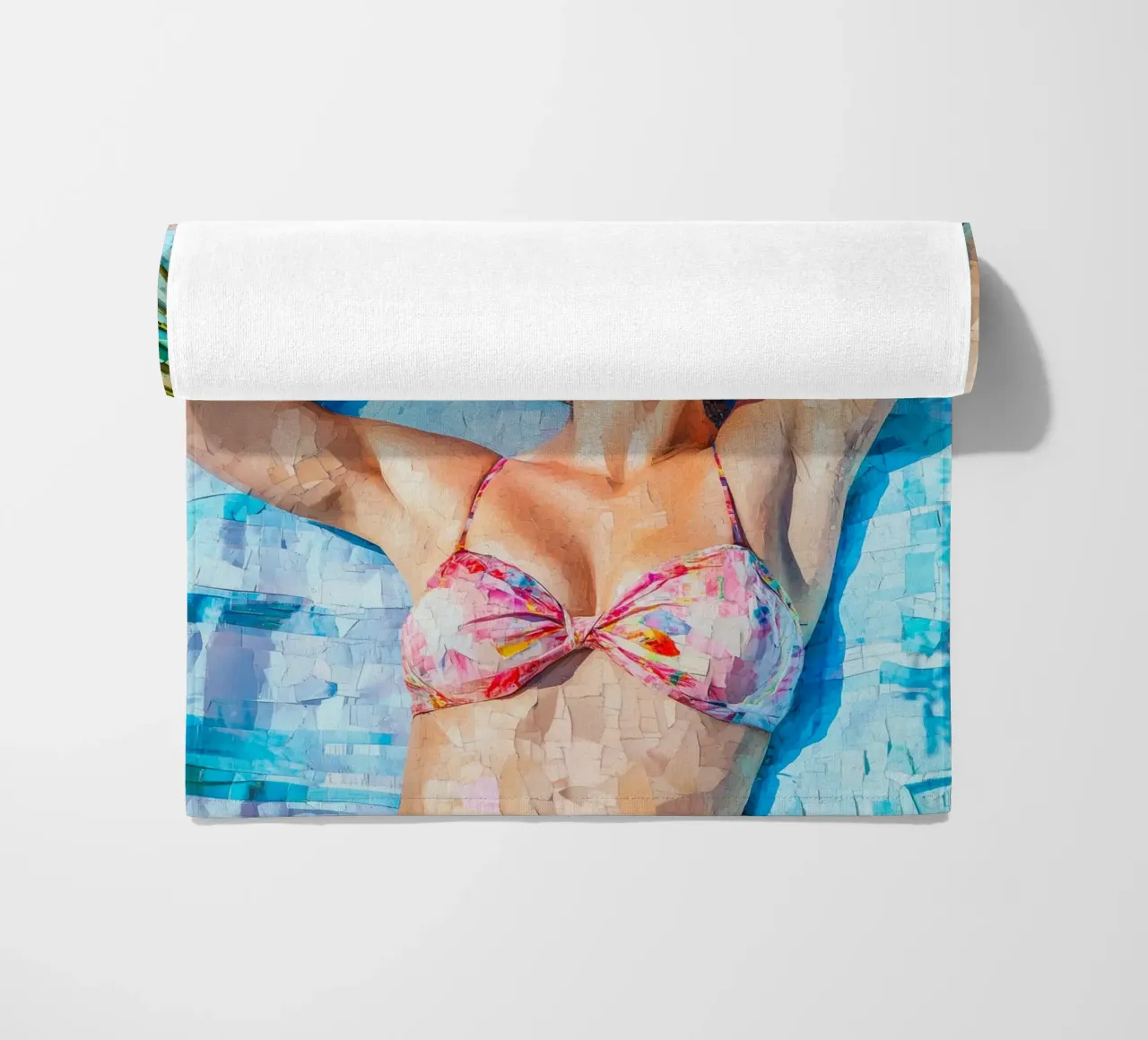 Female beach fun beach towel by Carinaprint