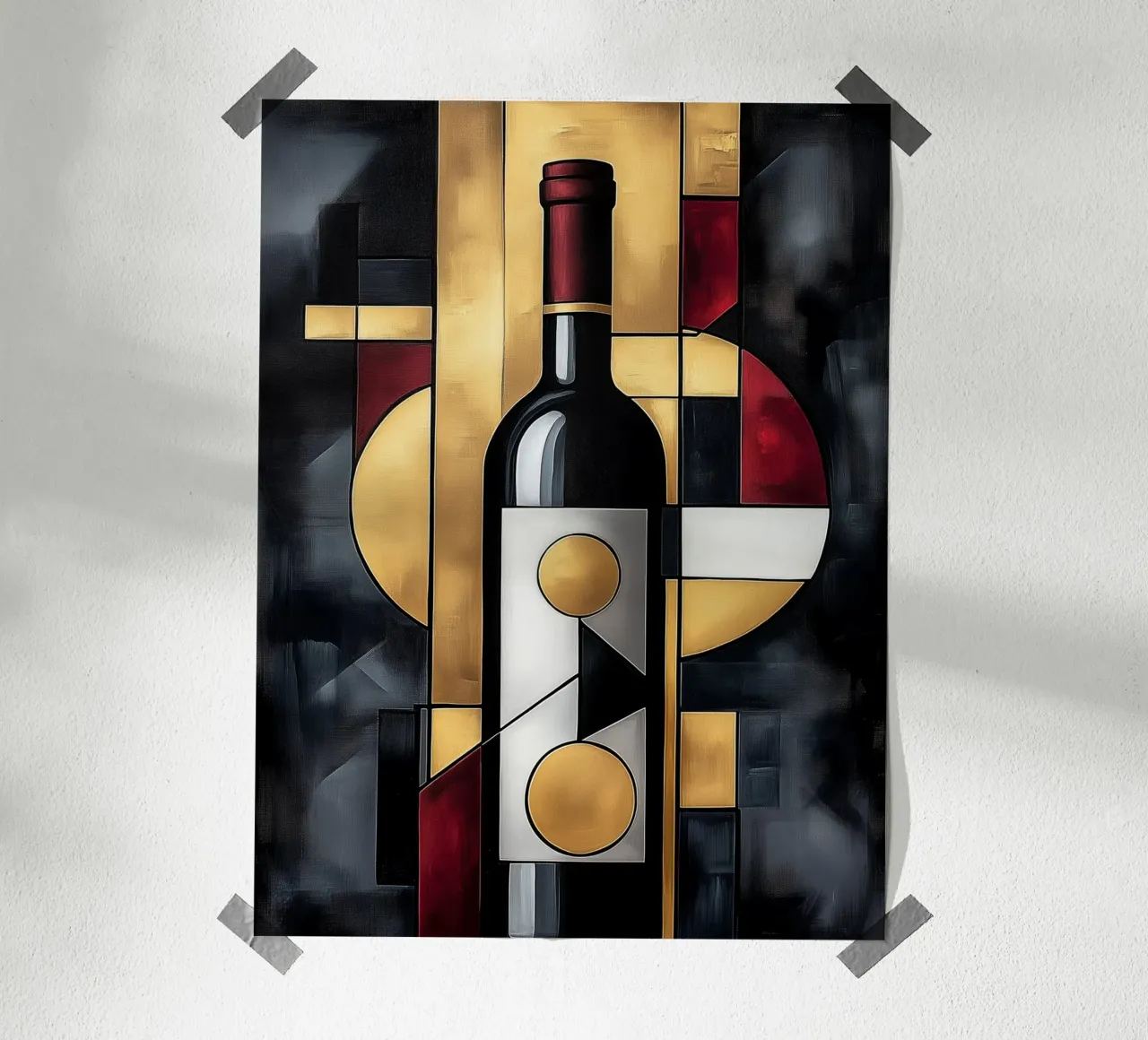 Bottiglia di vino in arte astratta carta hahnemühle da Spice & Style