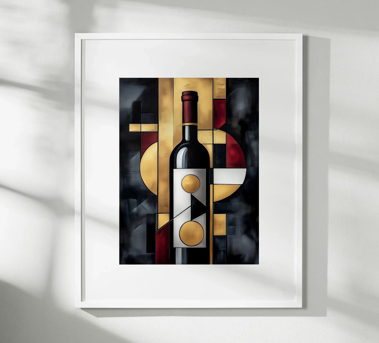 Wine bottle in abstract art poster by Spice & Style