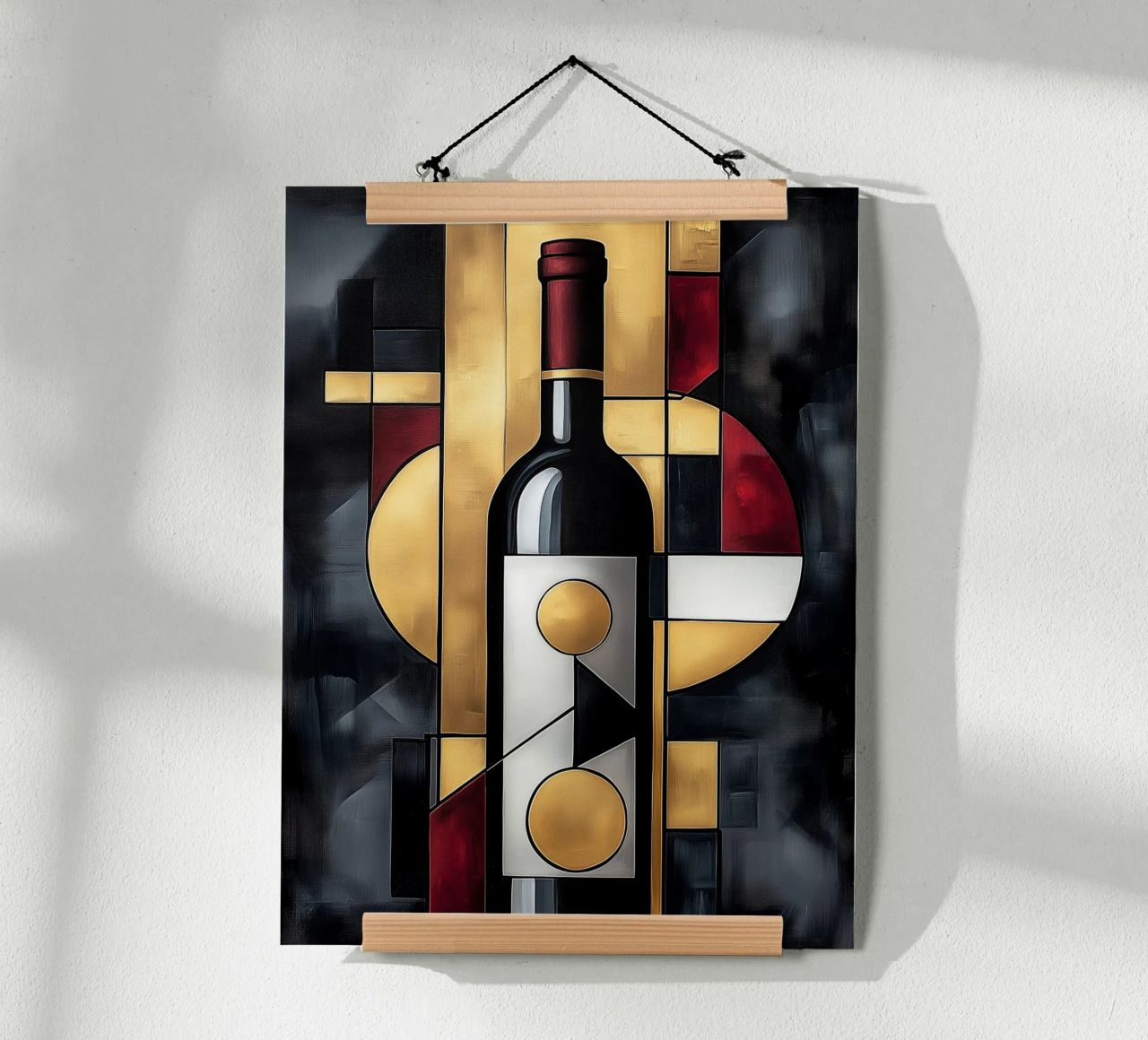 Wine bottle in abstract art poster by Spice & Style