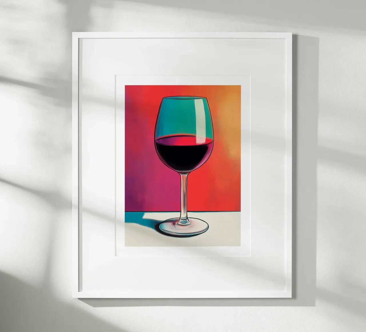 Bicchiere da vino rosso moderno poster con telaio in alluminio da Spice & Style