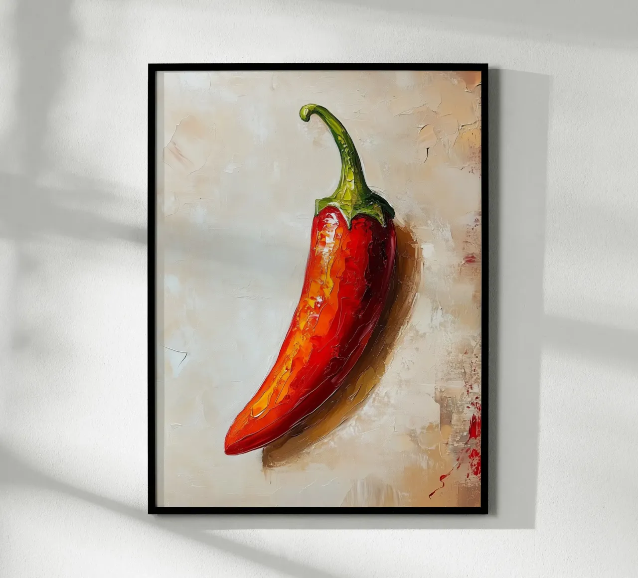 Peperone rosso in vernice strutturata poster da Spice & Style