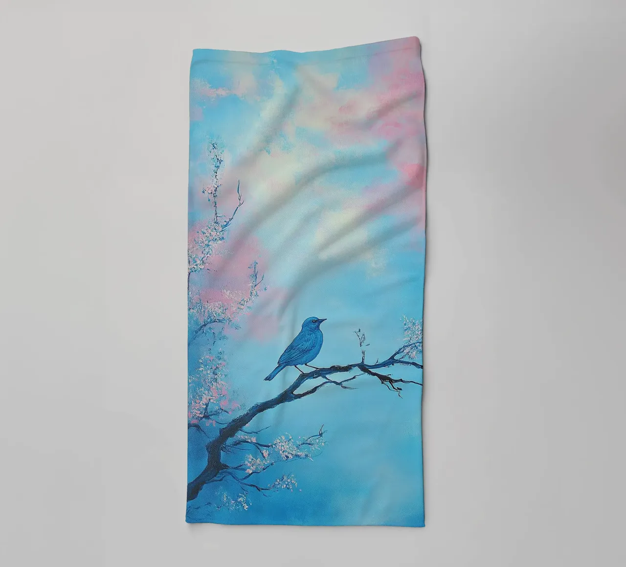 Uccello blu asciugamano da bagno da Nikis Art Studio
